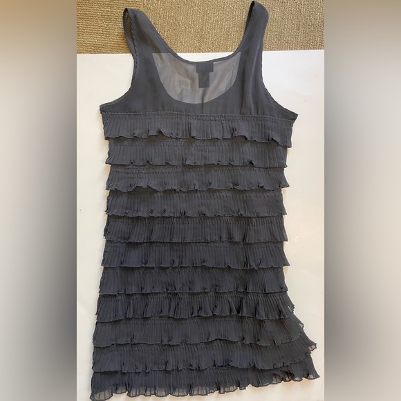 H&M flapper ruffle tunic tank mini dress black tiered above the knee womens s XS - Picture 6 of 9